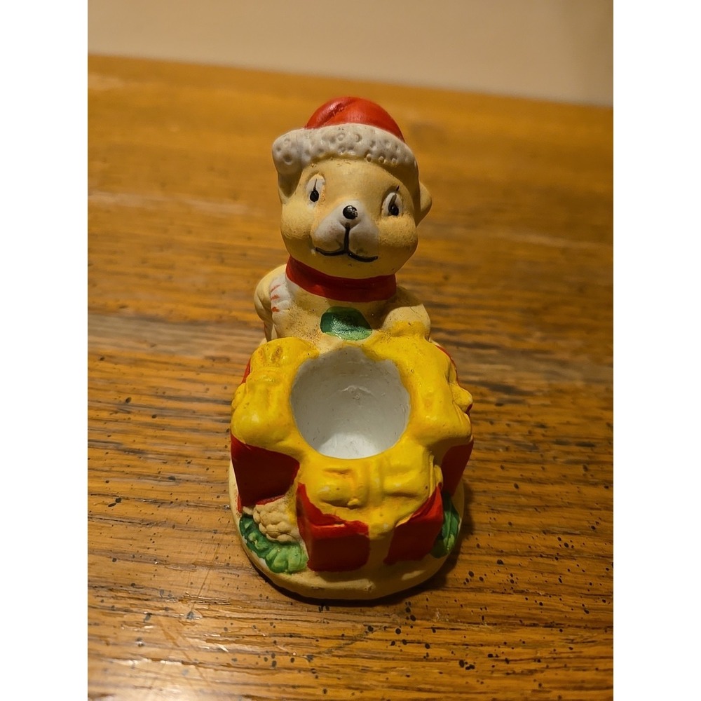 vintage ceramic candle holder figurine